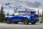 Picture of a 2019 Acura RDX A-Spec Package SH-AWD in Apex Blue Pearl from a rear left three-quarter perspective