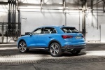 Picture of a 2019 Audi Q3 45 quattro in Turbo Blue from a rear left three-quarter perspective
