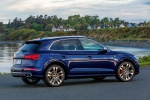 Picture of a 2018 Audi SQ5 quattro in Navarra Blue Metallic from a rear right three-quarter perspective