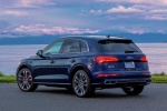 Picture of a 2018 Audi SQ5 quattro in Navarra Blue Metallic from a rear left three-quarter perspective