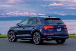 Picture of a 2019 Audi SQ5 quattro in Navarra Blue Metallic from a rear left three-quarter perspective