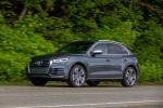 Picture of a driving 2020 Audi SQ5 quattro in Daytona Gray Pearl Effect from a front left three-quarter perspective