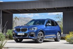 Picture of a 2019 BMW X3 M40i in Phytonic Blue Metallic from a front left three-quarter perspective