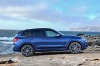 Picture of a 2020 BMW X3 M40i in Phytonic Blue Metallic from a right side perspective
