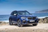 Picture of a 2020 BMW X3 M40i in Phytonic Blue Metallic from a front right perspective