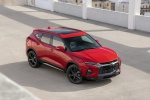 Picture of a 2019 Chevrolet Blazer RS AWD in Red Hot from a front right three-quarter top perspective