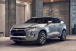 Picture of a 2019 Chevrolet Blazer Premier AWD in Silver Ice Metallic from a front left three-quarter perspective