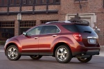 Picture of a 2015 Chevrolet Equinox LTZ in Crystal Red Tintcoat from a rear left three-quarter perspective