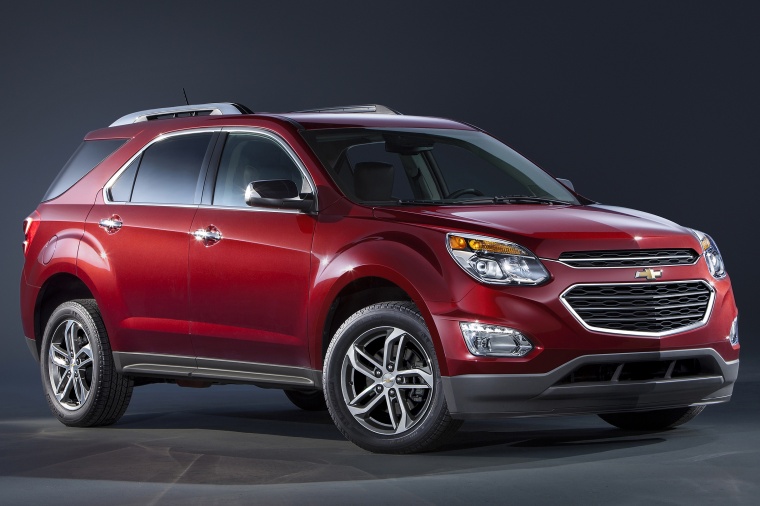 Picture of a 2016 Chevrolet Equinox LTZ in Siren Red Tintcoat from a front right three-quarter perspective