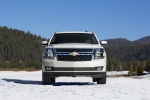 Picture of a 2016 Chevrolet Tahoe in Summit White from a frontal perspective