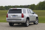 Picture of a 2017 Chevrolet Tahoe in Silver Ice Metallic from a rear right perspective