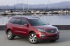 Picture of a 2016 Chevrolet Traverse LTZ AWD in Siren Red Tintcoat from a front right three-quarter perspective