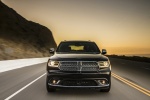 Picture of a driving 2016 Dodge Durango Citadel in Brilliant Black Crystal Pearlcoat from a frontal perspective