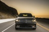 Picture of a driving 2017 Dodge Durango Citadel in Brilliant Black Crystal Pearlcoat from a frontal perspective