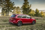 Picture of a 2018 Dodge Journey Crossroad AWD in Redline 2 Coat Pearl from a rear right three-quarter perspective