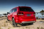 Picture of a 2018 Dodge Journey Crossroad AWD in Redline 2 Coat Pearl from a rear left perspective