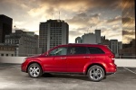 Picture of a 2018 Dodge Journey in Redline 2 Coat Pearl from a left side perspective