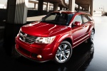 Picture of a 2019 Dodge Journey in Redline 2 Coat Pearl from a front left three-quarter perspective