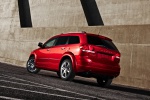 Picture of a 2020 Dodge Journey in Redline 2 Coat Pearl from a rear left three-quarter perspective