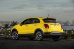 Picture of a 2016 Fiat 500X in Giallo Tristrato from a rear left three-quarter perspective