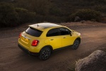 Picture of a 2016 Fiat 500X in Giallo Tristrato from a rear right three-quarter top perspective