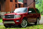 Picture of a 2016 Ford Expedition Platinum in Ruby Red Metallic Tinted Clearcoat from a front left three-quarter perspective