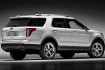 Picture of a 2014 Ford Explorer Limited 4WD in White from a rear right three-quarter perspective