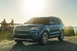 Picture of a 2016 Ford Explorer Platinum 4WD in Guard Metallic from a front left perspective
