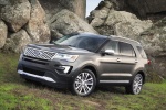 Picture of a 2017 Ford Explorer Platinum 4WD in Magnetic Metallic from a front left three-quarter perspective