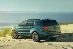Picture of a 2019 Ford Explorer Platinum 4WD from a rear left three-quarter perspective