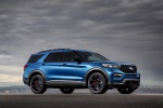 Picture of a 2020 Ford Explorer ST EcoBoost 4WD in Atlas Blue Metallic from a front right three-quarter perspective