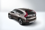 Picture of a 2015 Honda CR-V Touring in Modern Steel Metallic from a rear left three-quarter top perspective