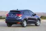 Picture of a 2017 Honda HR-V in Deep Ocean Pearl from a rear right three-quarter perspective