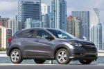 Picture of a 2018 Honda HR-V AWD in Modern Steel Metallic from a front right three-quarter perspective