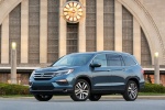 Picture of a 2018 Honda Pilot AWD in Steel Sapphire Metallic from a front left three-quarter perspective