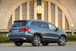 Picture of a 2018 Honda Pilot AWD in Steel Sapphire Metallic from a rear right three-quarter perspective