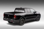 Picture of a 2018 Honda Ridgeline Black Edition AWD in Crystal Black Pearl from a rear right three-quarter perspective