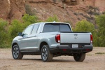 Picture of a 2019 Honda Ridgeline AWD in Lunar Silver Metallic from a rear left perspective