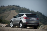 Picture of a 2015 Hyundai Santa Fe Sport in Sparkling Silver from a rear left perspective