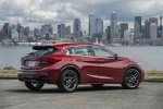 Picture of a 2018 Infiniti QX30S in Magnetic Red from a rear right three-quarter perspective