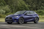 Picture of a 2018 Infiniti QX30S in Ink Blue from a front left perspective