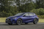 Picture of a 2018 Infiniti QX30S in Ink Blue from a front left three-quarter perspective