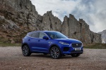 Picture of a 2018 Jaguar E-Pace P300 R-Dynamic AWD in Caesium Blue Metallic from a front right three-quarter perspective