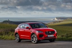 Picture of a 2018 Jaguar E-Pace P300 R-Dynamic AWD in Firenze Red Metallic from a front right three-quarter perspective