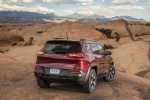 Picture of a 2017 Jeep Cherokee Trailhawk 4WD in Deep Cherry Red Crystal Pearlcoat from a rear perspective