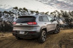 Picture of a 2017 Jeep Cherokee Trailhawk 4WD in Billet Silver Metallic Clearcoat from a rear right three-quarter perspective