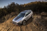 Picture of a 2017 Jeep Cherokee Trailhawk 4WD in Billet Silver Metallic Clearcoat from a front left three-quarter perspective