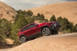 Picture of a 2017 Jeep Cherokee Trailhawk 4WD in Deep Cherry Red Crystal Pearlcoat from a front right three-quarter perspective