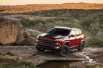 Picture of a 2018 Jeep Cherokee Trailhawk 4WD in Red from a front left three-quarter perspective