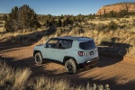 Picture of a 2016 Jeep Renegade Trailhawk 4WD in Glacier Metallic from a rear left three-quarter perspective